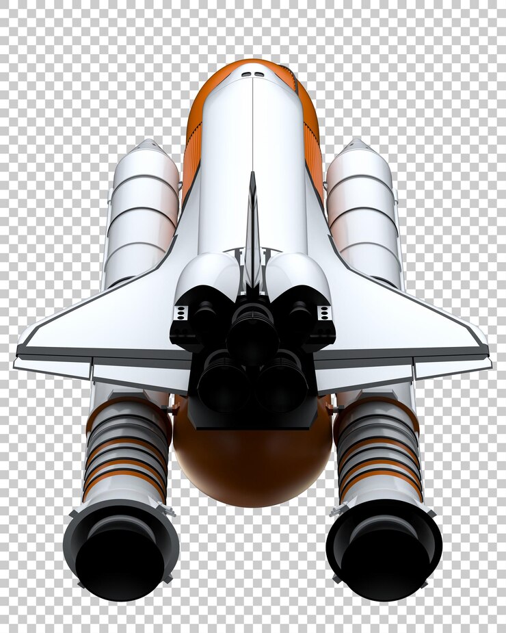 PSD space shuttle on transparent background 3d rendering illustration