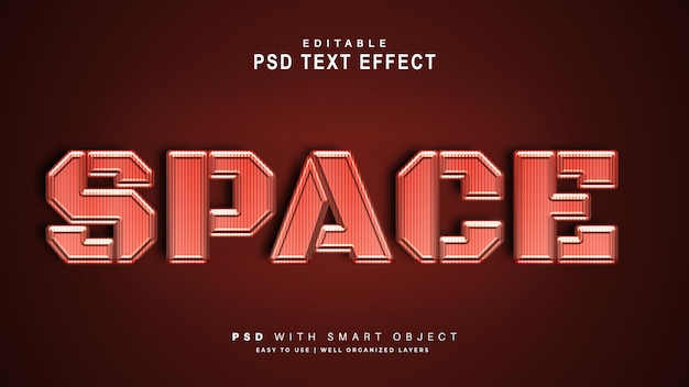 Space text effect. editable text smart object