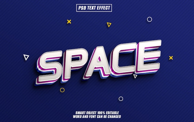 space text effect font editable typography 3d text