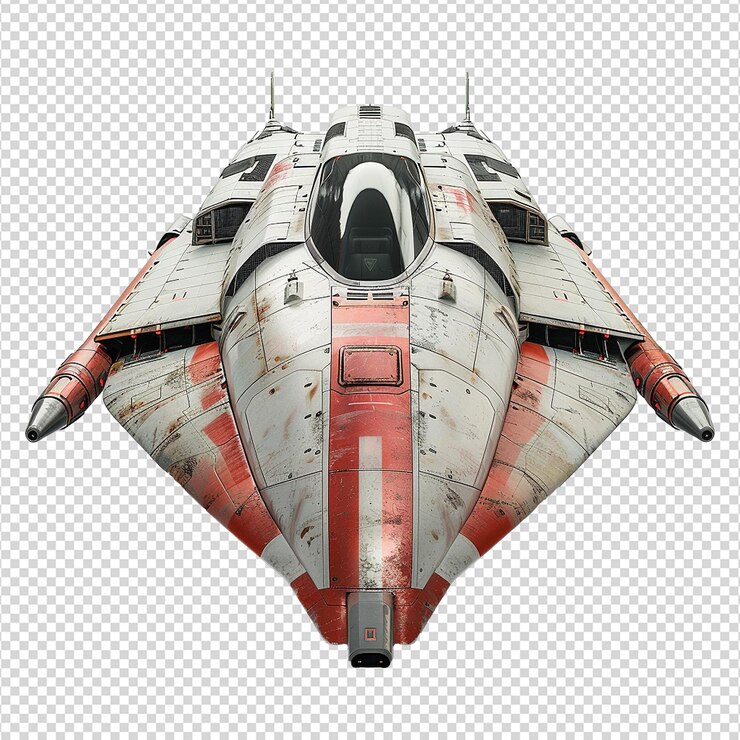 PSD spaceship isolated on transparent background