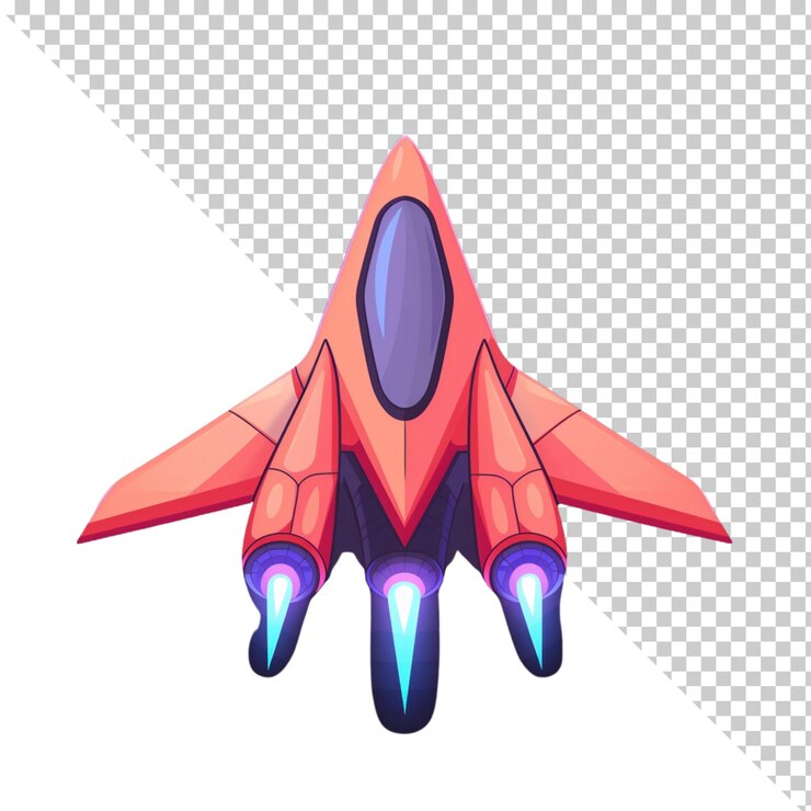 PSD spaceship isolated on transparent background