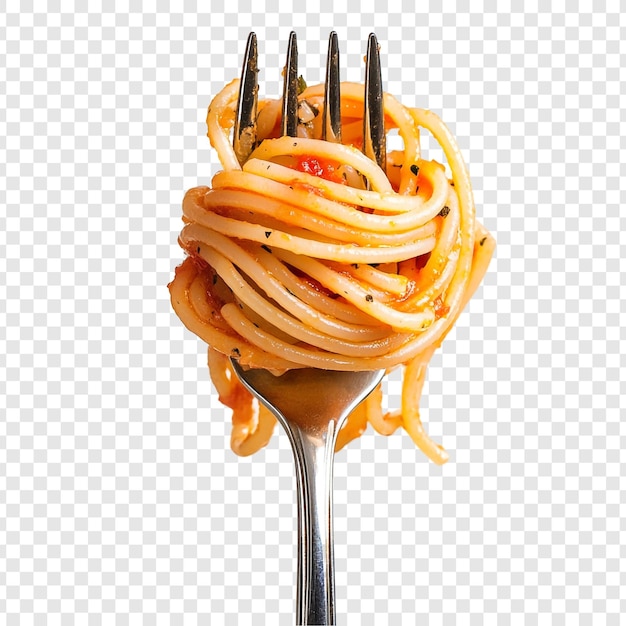 Des spaghettis sur une fourchette