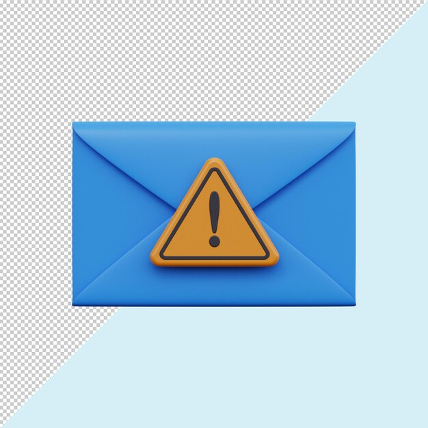 spam icon unsafe email open envelope 3d render