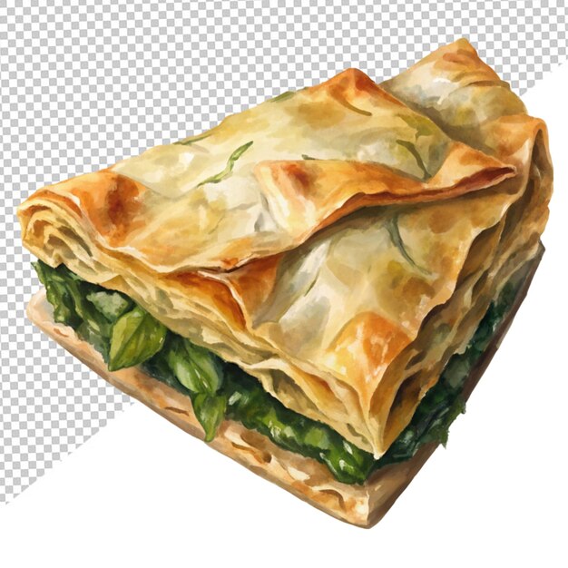 PSD spanakopita auf durchsichtigem hintergrund