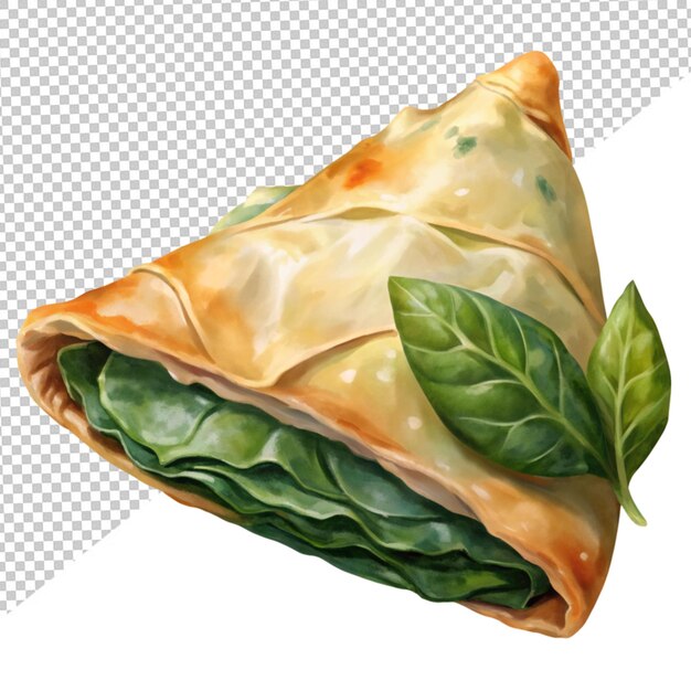 PSD spanakopita sur un fond transparent