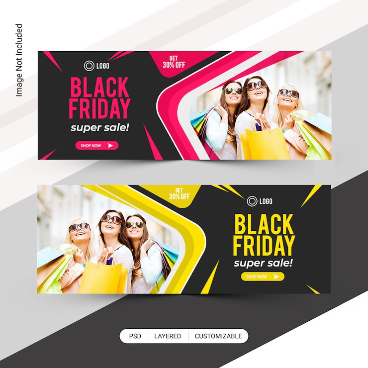PSD spanduk web penjualan mode black friday
