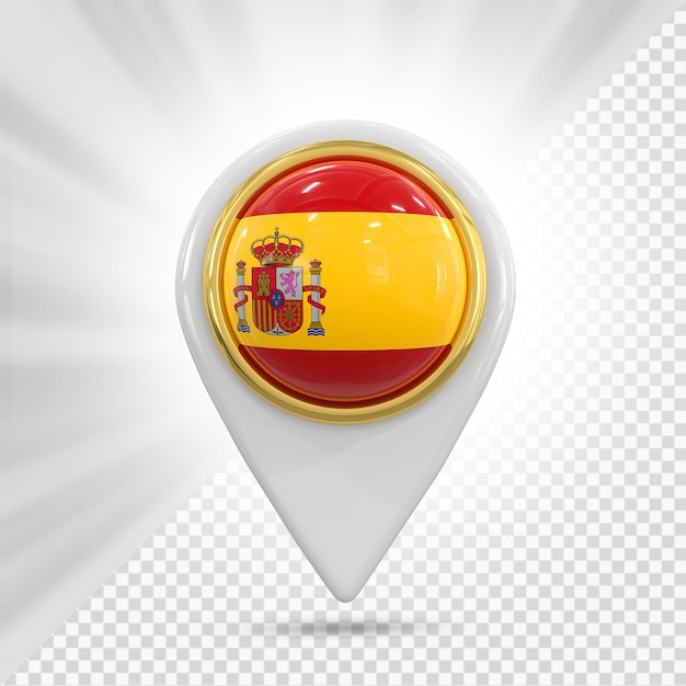 PSD spanien flagge pin karte 3d