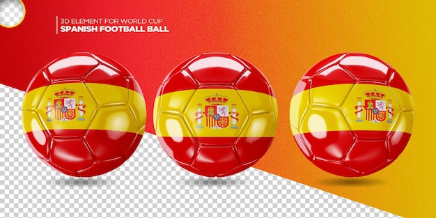 Spanien-fußball 3d-modell für komposition