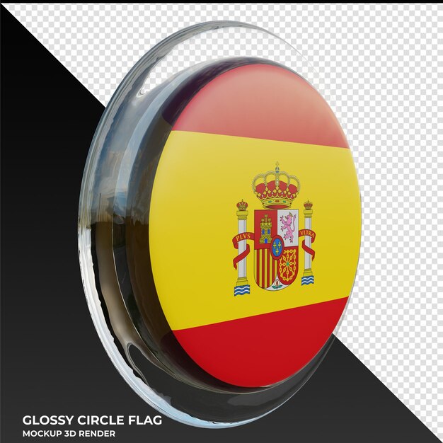 PSD spanien0003 realistische 3d-texturierte glänzende kreisflagge