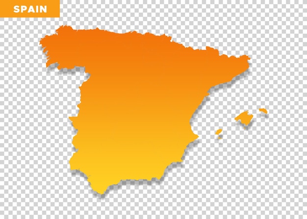 Spanische orangefarbene karte auf durchsichtigem hintergrund