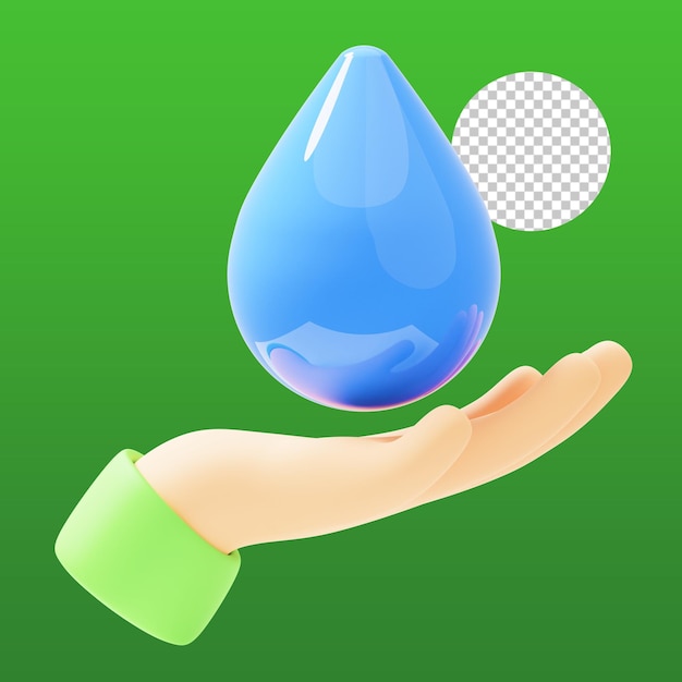 Sparen Sie Wasser 3D-Illustration