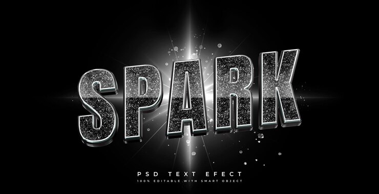 PSD spark 3d-texteffekt
