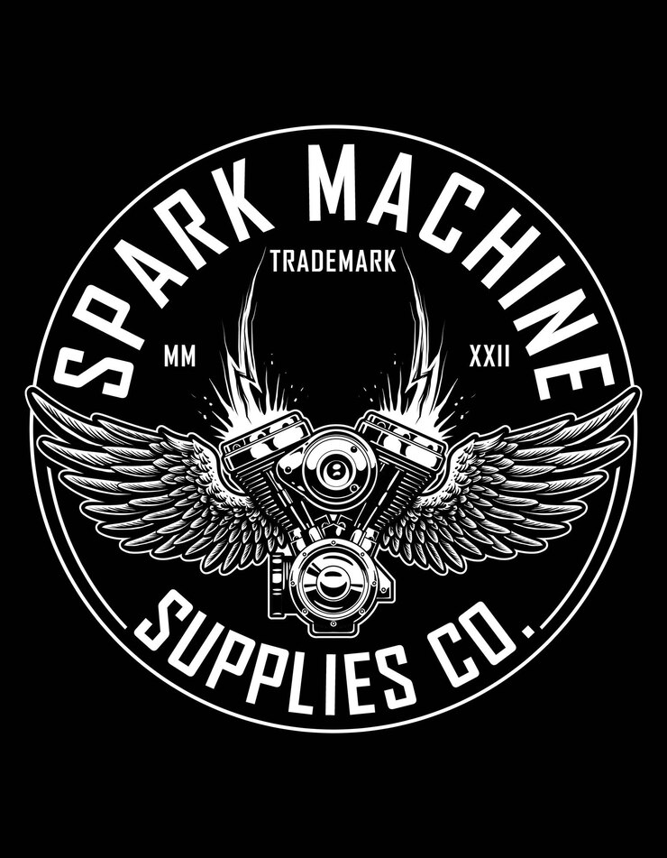 PSD spark engine illustration logo
