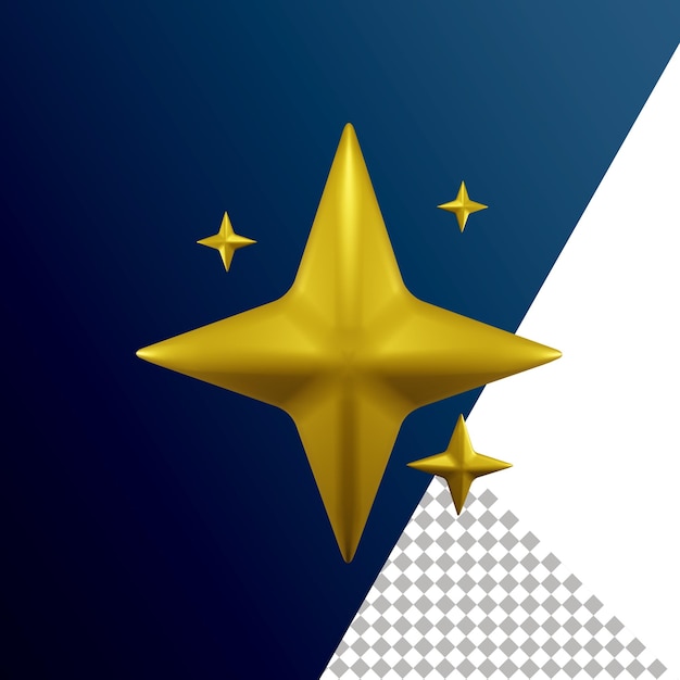 PSD sparkle star 3d-symbole