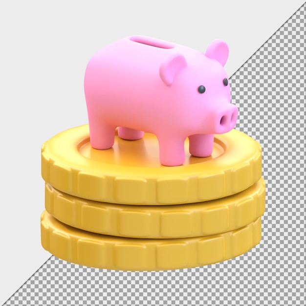 sparschwein und geld für zahlungsillustration 3d-rendering