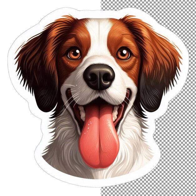 PSD spaß mit der zunge wagging fröhlicher hund sticker