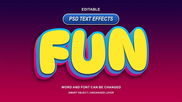 Spaß-Text-Effekte bearbeitbare 3D-Typographie