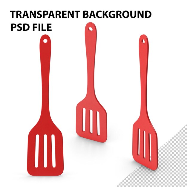 PSD spatule de cuisine rouge png