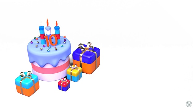 Spazio della copia del contenitore di regalo di compleanno di rendering 3d isolato