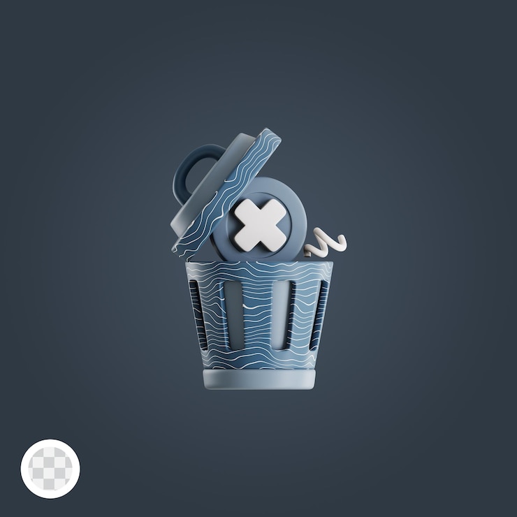 PSD spazzatura 3d vuota
