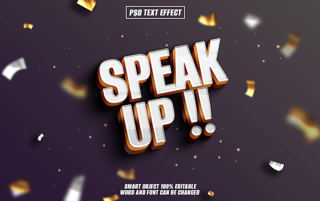 speak up text effect font editable typography 3d text