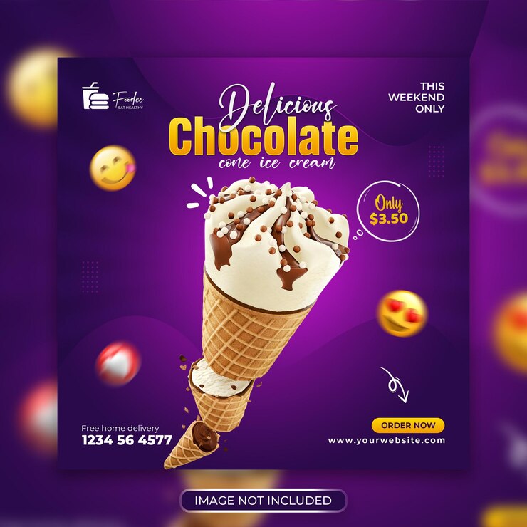 Special delicious ice cream social media and instagram post banner template Premium Psd