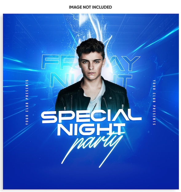 PSD special night party invitation post design editierbare psd