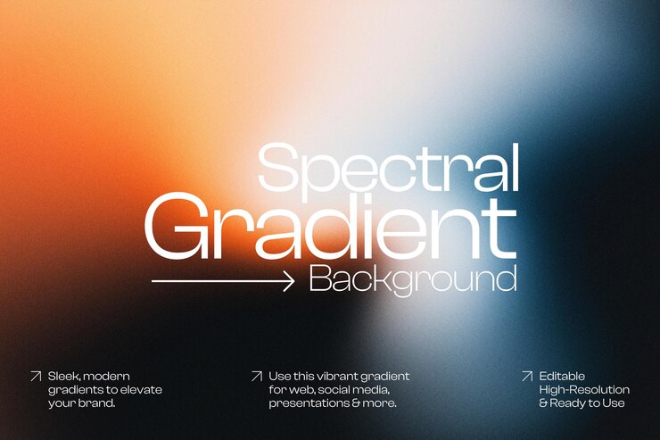 PSD spectral gradient background for modern branding