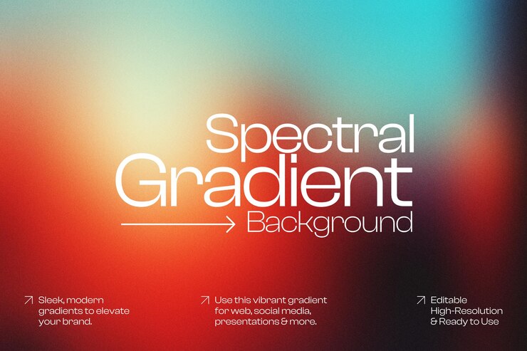 PSD spectral gradient background for modern branding