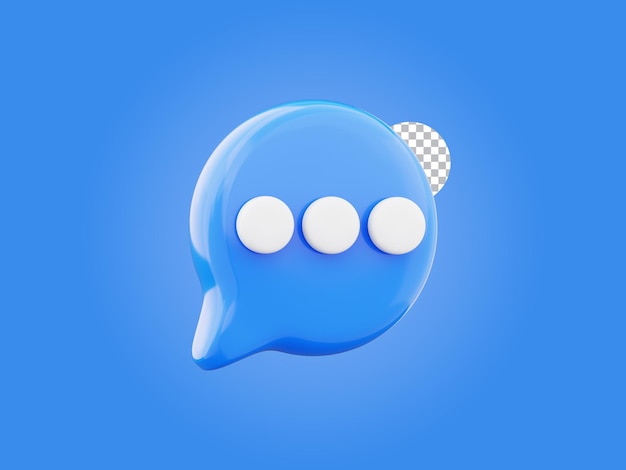Speech bubble chat message 3d render ilustração isolada em fundo transparente