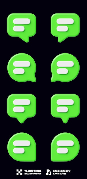 Speech bubble dialog icon 3d-sammlung
