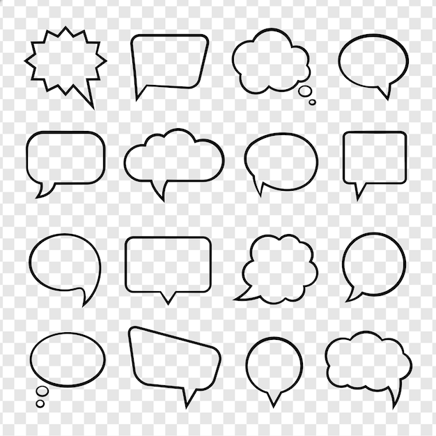 Speech Bubble Set isolado em fundo transparente