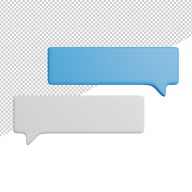Speech Buble Chat vista frontal 3d renderizado ilustración sobre fondo transparente