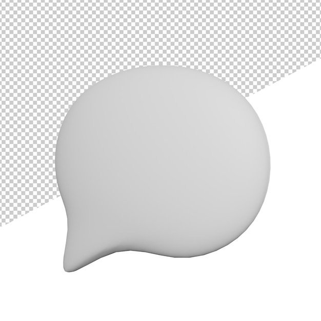 Speech buble Kommentar Seitenansicht 3D-Illustration Rendering-Symbol transparenter Hintergrund