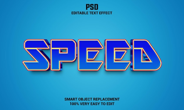 Speed Text Effect PSD retro style