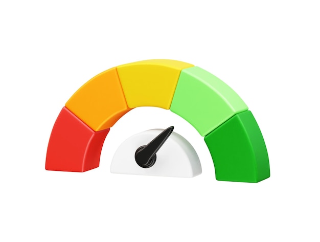 speedometer icon illustration 3d vector