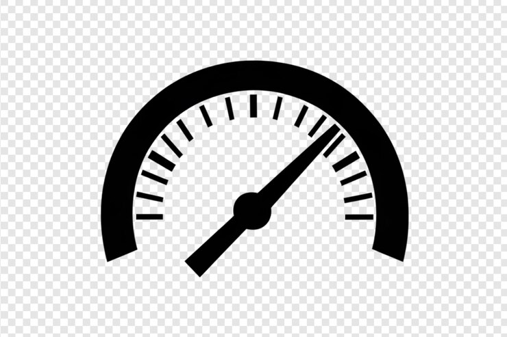 PSD speedometer icon isolated on a transparent background
