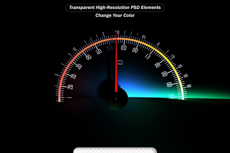 PSD speedometer movement with car background