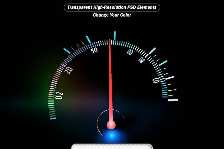 PSD speedometer movement with car background