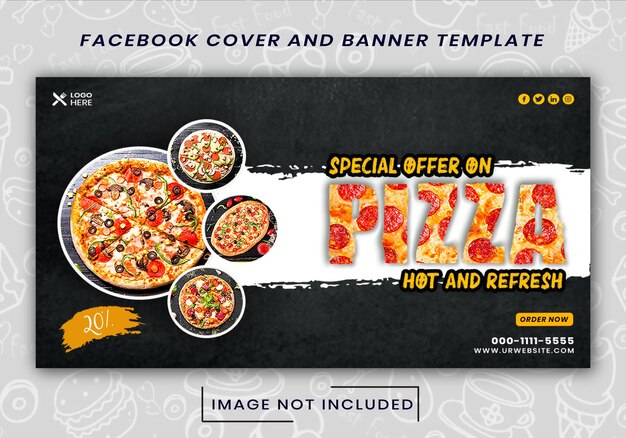 Speisekarte und Restaurant Facebook-Cover und Web-Banner-Design-Vorlage