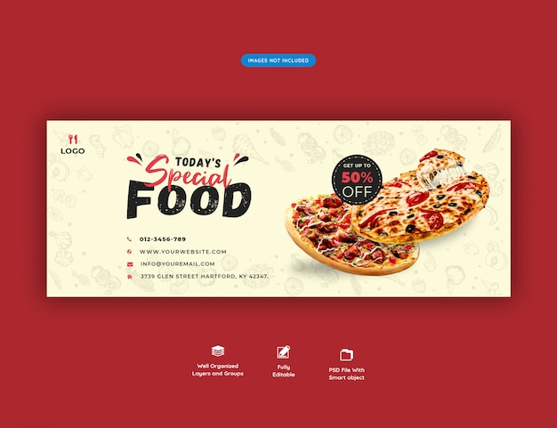 Speisekarte und Restaurant Facebook Cover Vorlage