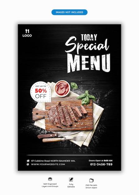 Speisekarte und restaurant flyer vorlage