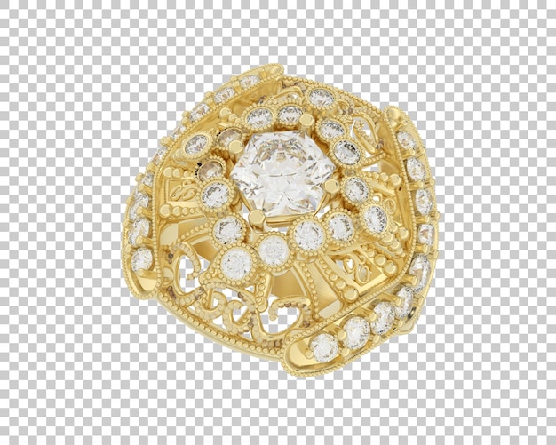 Šperky izolované na pozadí, 3D renderování, ilustrace