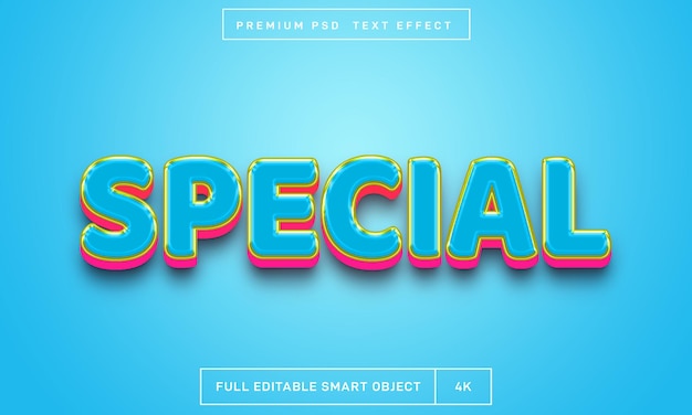 Spezielle 3D-Textstil-Effektvorlage Premium PSD
