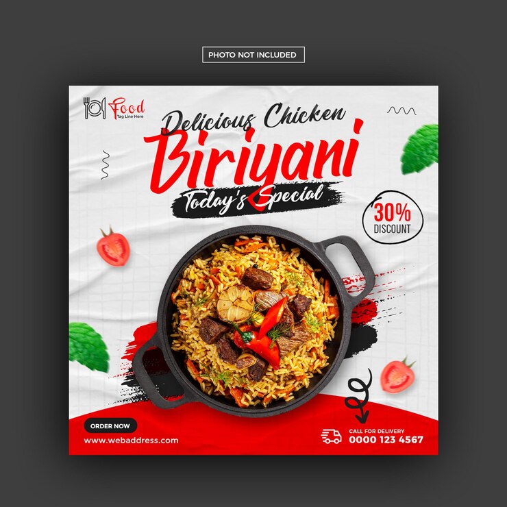 Spezielle Food-Social-Media-Banner-Vorlage für Facebook- und Instagram-Post-Vorlagen
