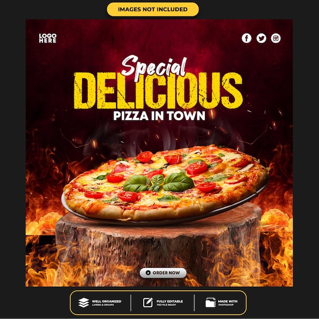 Spezielle leckere Burger Social Media Post Banner Vorlage