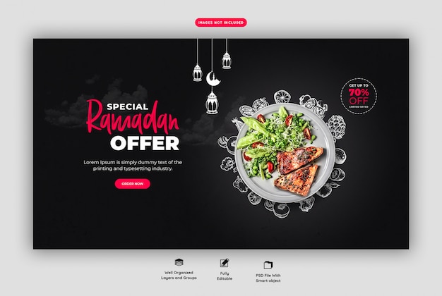 Spezielle ramadan food landing page vorlage