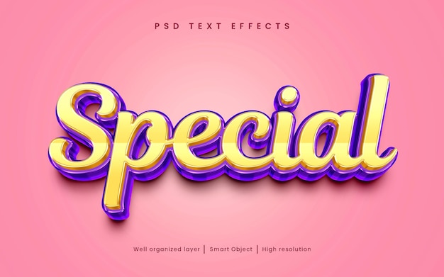 PSD spezieller bearbeitbarer texteffekt 3d-stil