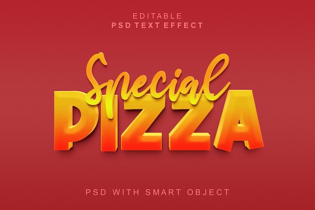 PSD spezieller pizza-3d-texteffekt