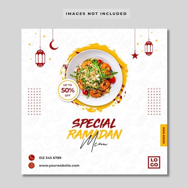 Spezielles ramadan food menü instagram banner